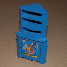 Lundby ArtNr. 4454 Hörnskåp med hyllor dala blå