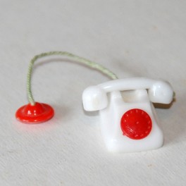 Lundby ArtNr. 6840 Telefon plast vit-röd