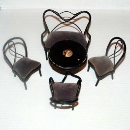 Alte Thonet Bugholz Puppenstuben Garnitur 1920