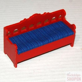 Lundby Soffa köket vit med rutigt tyg