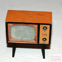 Lundby TV oldies teak lite större