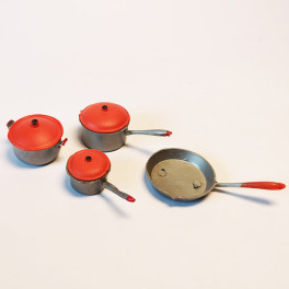 Lundby Kastrullset oldies med rött handtag