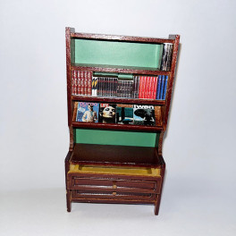 Lundby ArtNr 5386 Bookcase with magazine rack braun