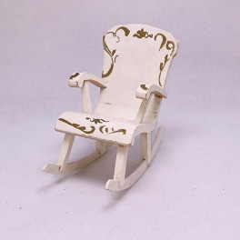 Lundby oldies Gungstol vit rokoko