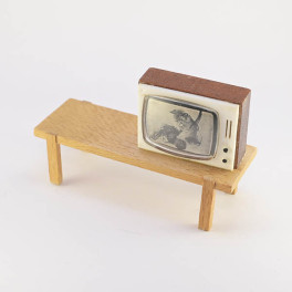 Lundby oldies TV katt och TV-bord