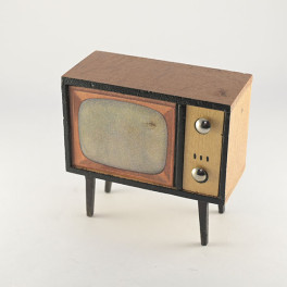 Lundby TV oldies teak lite större