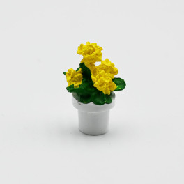 Lundby nyare Blomma gul i vit kruka