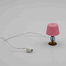 Lundby nyare Bordslampa vit skärm blå fot