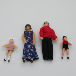 Dockor Familj i gummi 4 st