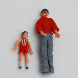 Pappa och son gummidockor