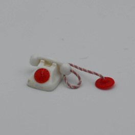 Lundby ArtNr. 6840 Telefon plast vit-röd