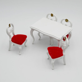 Lundby Matsalsgrupp rokoko röda dynor 