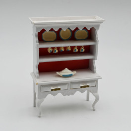 Lundby Talriksskåp ArtNr. 4204 Vit med koppar och fat