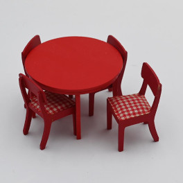 Lundby Matgrupp röd-vit rutig 5 delar