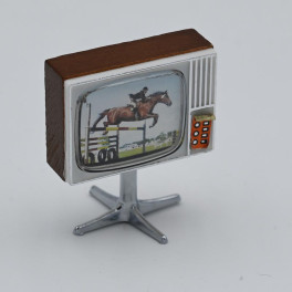 Lundby ArtNr 5195 FärgTV med snurrfot Hopphäst (ljus)