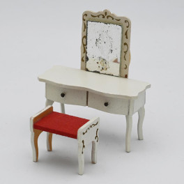 Lundby Sminkbord och pall rokoko