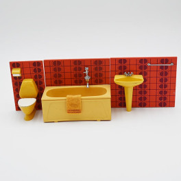 Lundby ArtNr 9881 Badrum rött kakel hmm