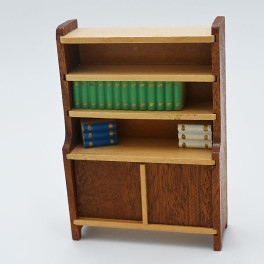 Lundby Bokhylla teak med några böcker