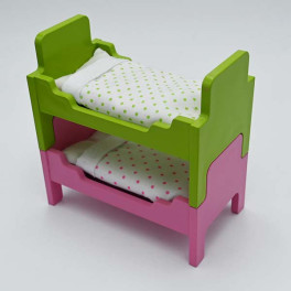 Lundby Våningssäng cerise  lime