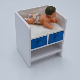 Lundby Skötbord vitt med gröna lådor