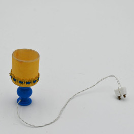 Lundby nyare Bordslampa vit skärm blå fot