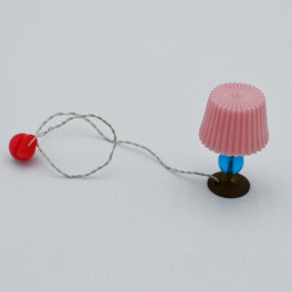 Lundby nyare Bordslampa vit skärm blå fot