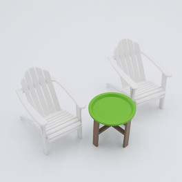 Lundby Trädgårdsmöbler 2 fåtöljer och ett bord