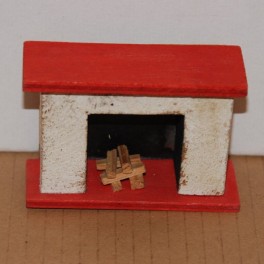 Lundby oldies Öppen spis röd